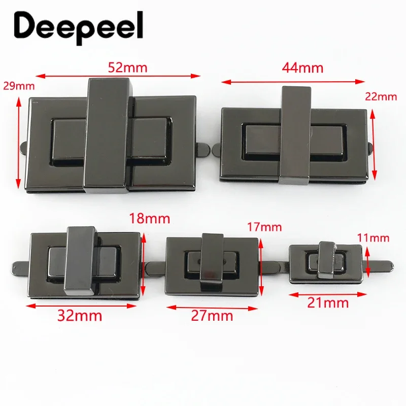 5Pcs Deepeel Metal Bag Lock Buckle Turn Twist Locks Clasp Handbag Purse DIY Hardware Closure Buckles Bags Latch Part Accessories