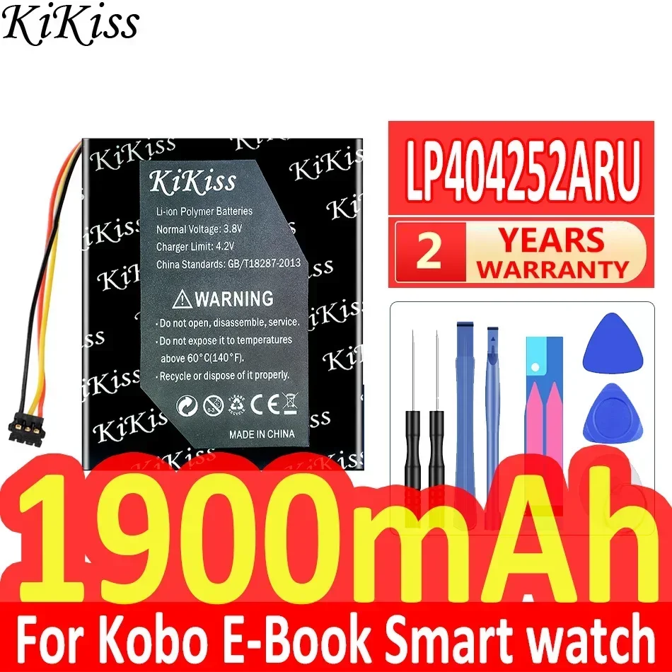 1900mah KiKiss Powerful Battery LP404252ARU for Kobo E-Book Smart Watch,GPS,mp3,mp4,cell Phone,speake