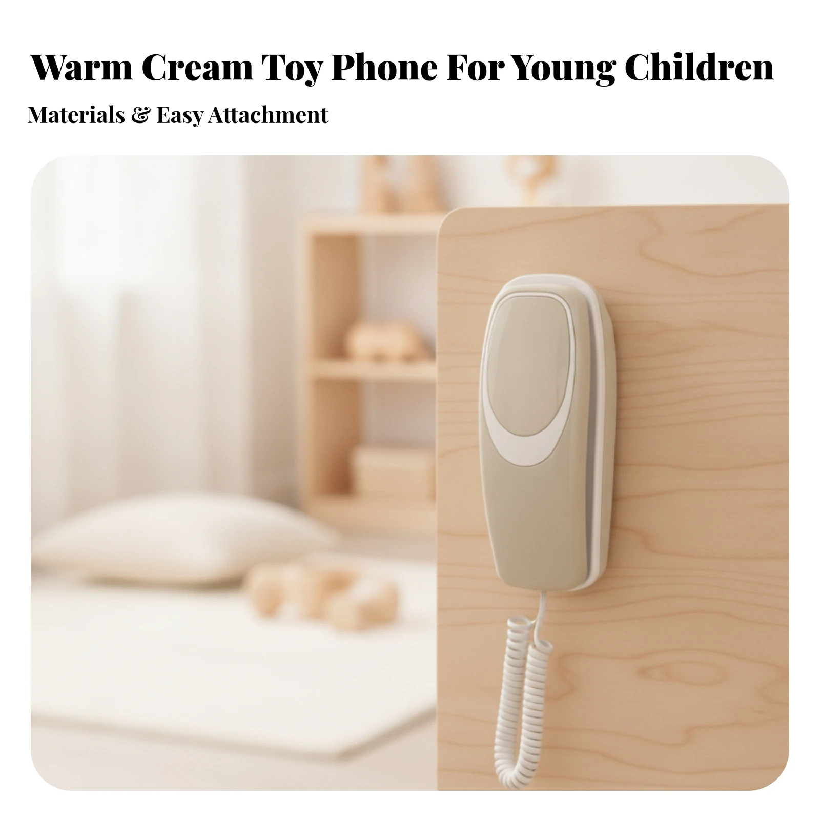 Busy Board Toy Phone with Keypad Tactile Plastic Play Phone with Handset and Cradle Pretend Play Telephone with Coiled Cord