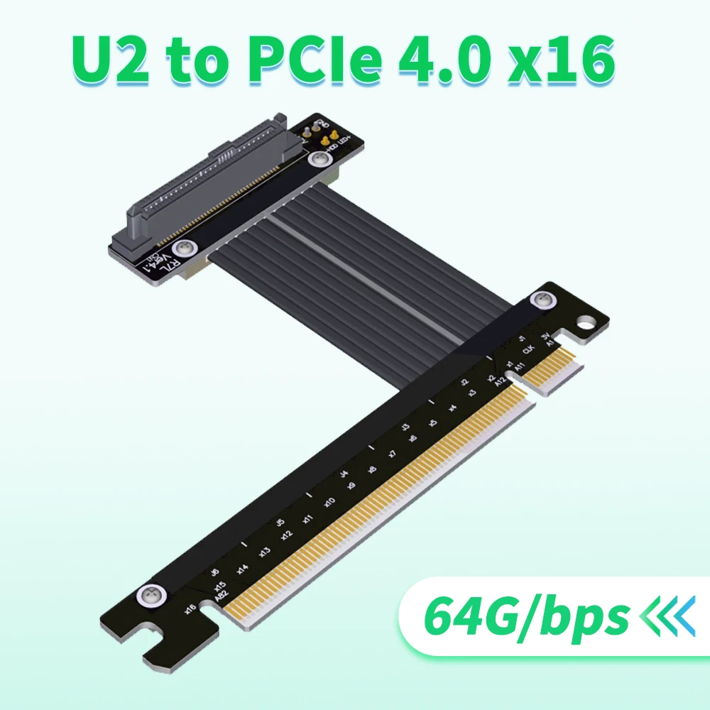 

PCI-E 4.0 ADT-Link U.2 Interface U2 To PCI-E 4.0 X16 SFF-8639 NVME Pcie Extension Data Transfer Cable