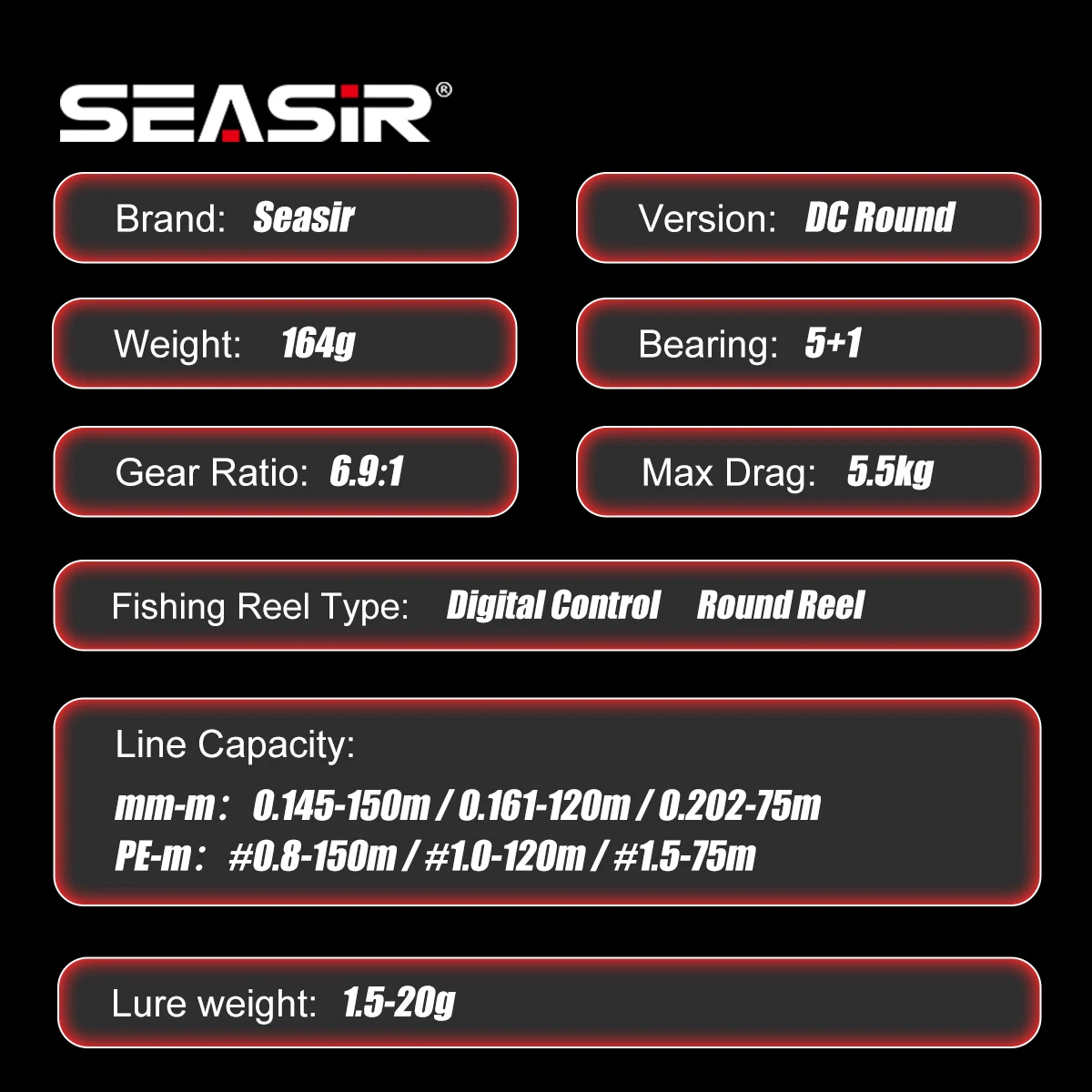 SEASIR DC-ROUND carrete de pesca latón lanzado largo agua dulce y salada - imagen 4
