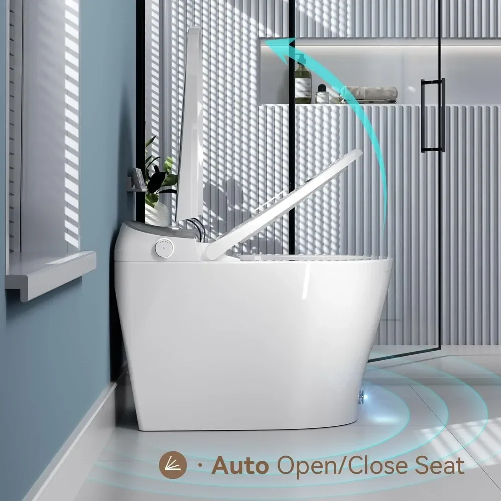 Smart Bidet Toilet, with Auto Open/Close Lid, Instant Warm Water and Dryer, Smart Toilet with Night Light, Digital Display