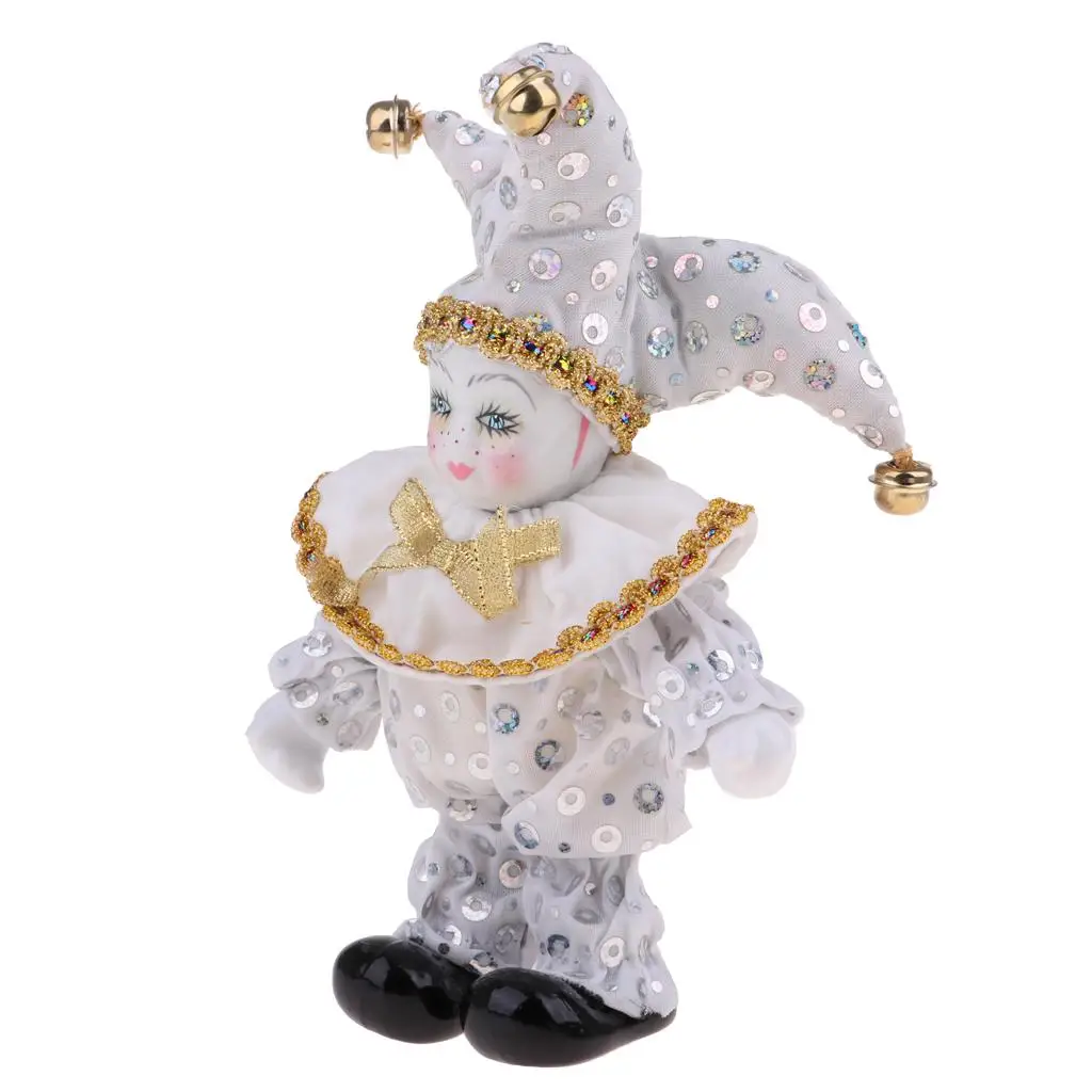 Schattige Victoriaanse porseleinen poppen Baby Angel Model Triangel Doll Harlekijnpop Speelgoed Verjaardag Festival Geschenken Ambachten Wit