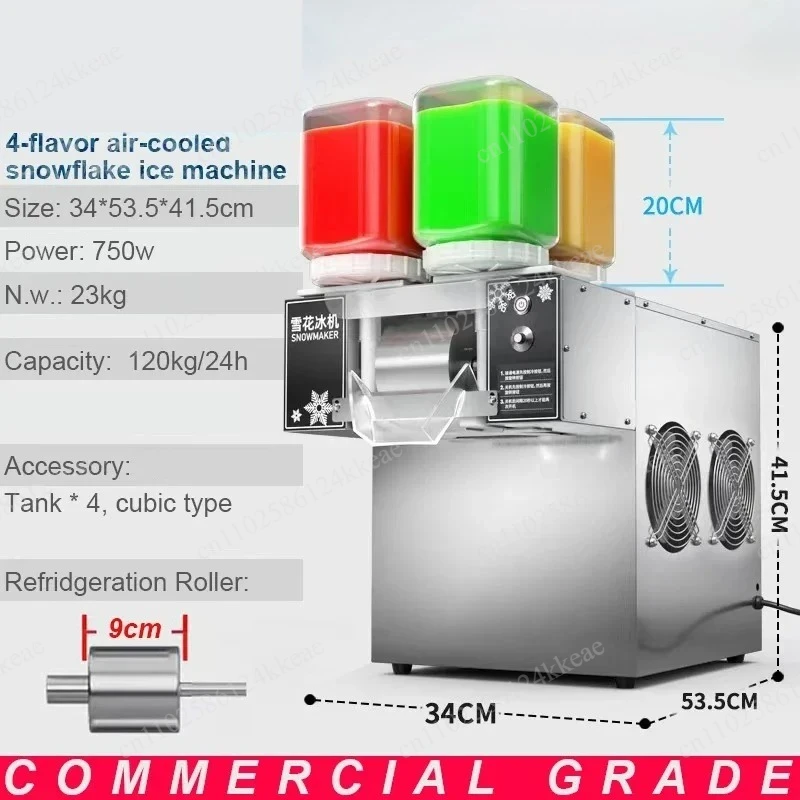 3 seconds ice cream machine four flavors ice cubes dessert snowflake making machine smoothie machine