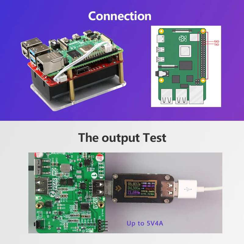 Imagem -05 - Carregar e Impulsionar Powerbank 5v 2a 5v 4a Saída Dupla Comunicação Uart Framboesa pi 4b 5v3a Jetson Ups Nvidia 21700