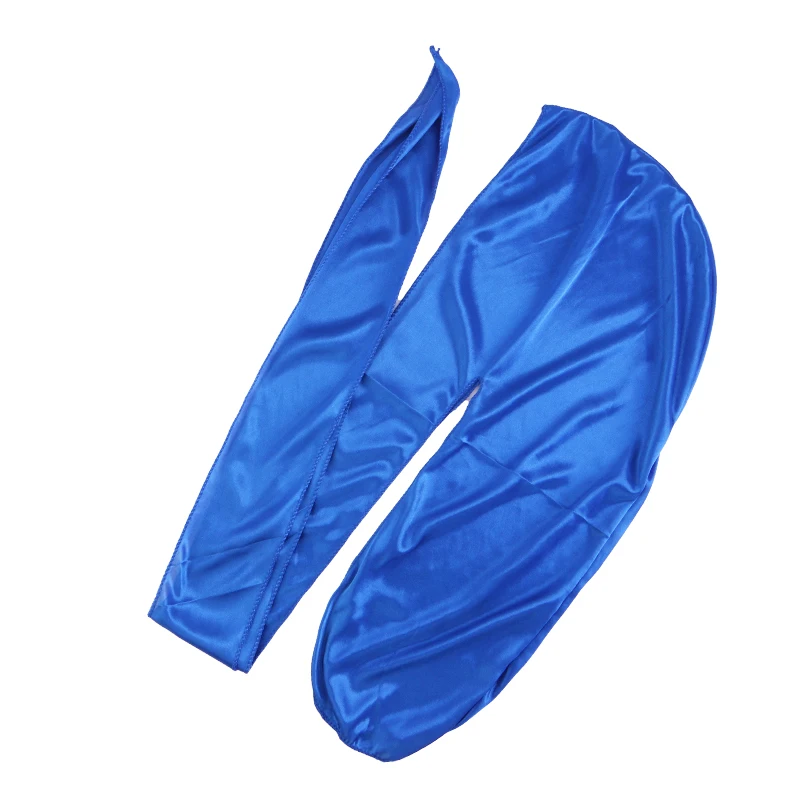 2 TEILE/LOS Unisex Männer Frauen Satin Atmungsaktive Seidige Durag Long Tail Doo Rag Piraten Hut Stirnband Turban Bandana Durag Kopfbedeckung – Detail 4