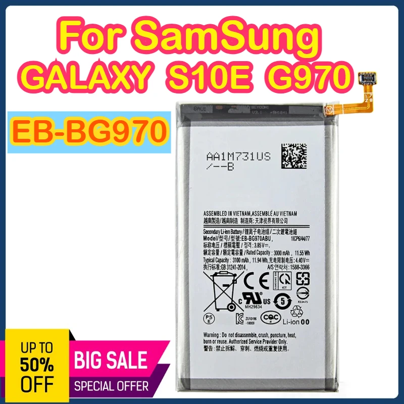 

Оригинальный аккумулятор EB-BG970ABU для SAMSUNG GALAXY S10E G970, запасная часть, емкость аккумуляторов для телефонов Bateria