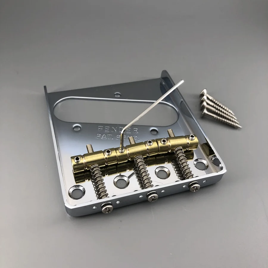 Chrome Vintage Guitar Bridge For TELE Guitar Brass Saddels