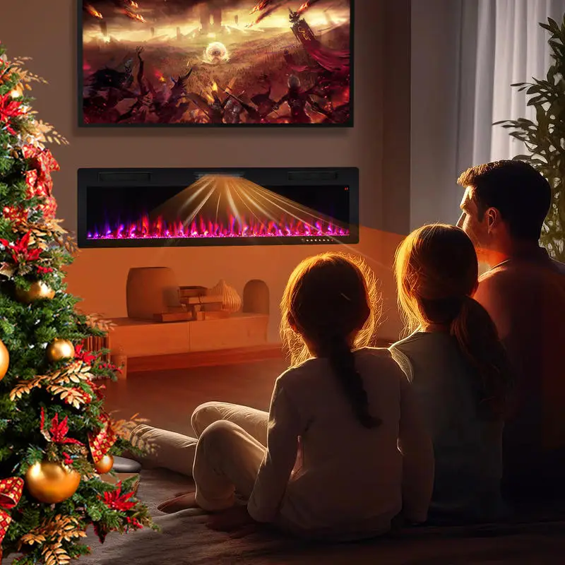

Electric Fireplace 40/50/60 Inches Recessed and Wall Mounted for 2' x 6' Stud-60 inches