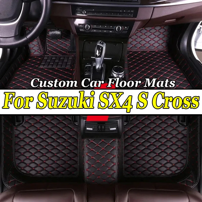 Car Floor Mats For Suzuki SX4 S Cross 2020~2022 AUTO DropShipping Center Interior Accessories Leather Carpets Rugs Foot Pads