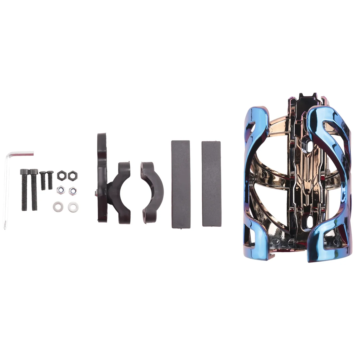 حامل زجاجة مشروبات للدراجات النارية شامل ، كوب ، رف غلاية ، حامل لدراجة ATV ، التيتانيوم الأزرق