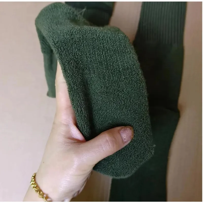 Calcetines tácticos hasta la rodilla – Militares verdes de lana gruesa - imagen 4