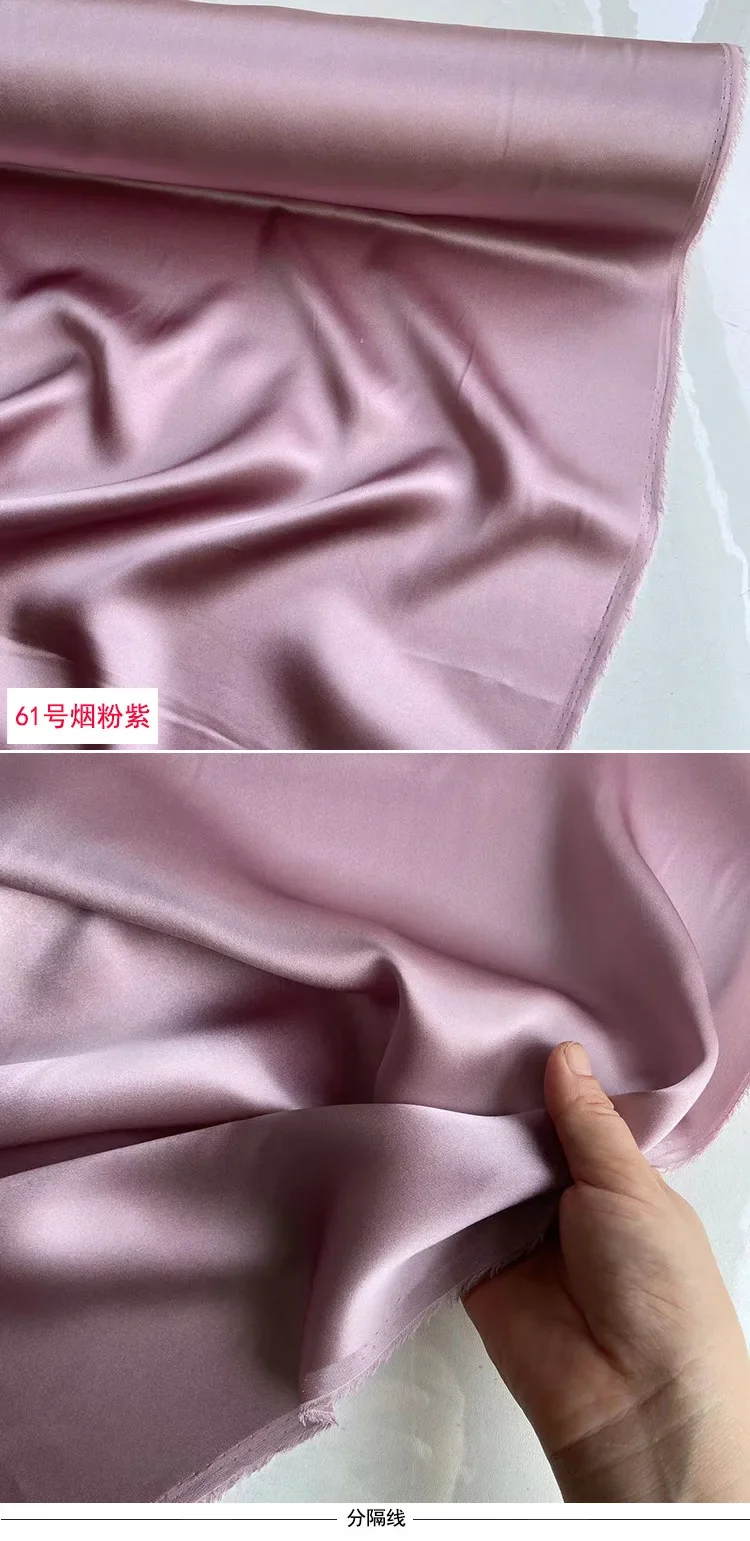 122 Solid Color natural real Silk Satin Fabric, 16mm MulberrySilk for Qipao Lining, Dresses, and Shirts