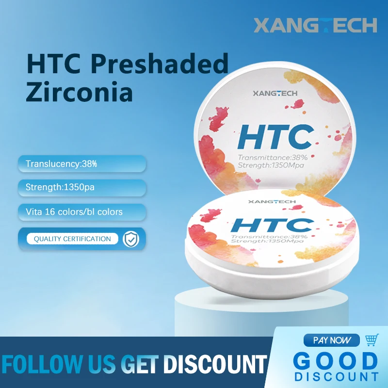 Dental HT Color Zirconia Discs HTC Preshaded Zirconium Blocks Vita 16 Colors 98mm Open System of Lab Materials