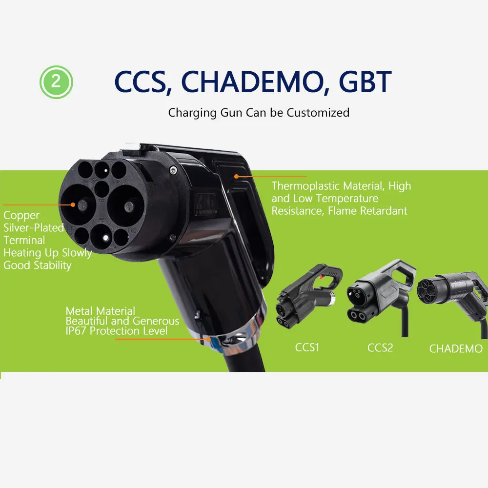 مركبة كهربية ذكية GB/T 30kw DC إمدادات الطاقة محطة شحن مزدوجة كومة