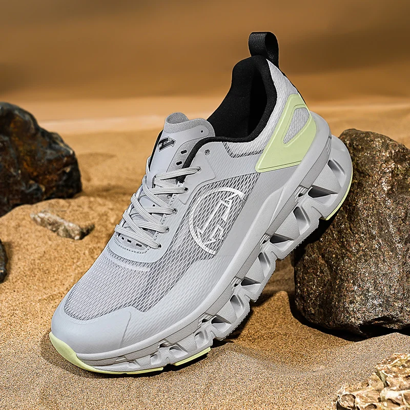 

New Men Fashion Running Shoes Lace-up Breathable Sneakers Blade Jogging Casual Loafers Brand Outdoor Walking Leisure Comfortable