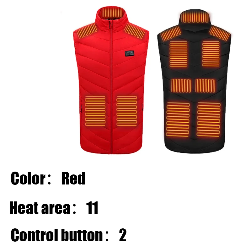 21 Areas Self Heated Vest Four Switch Control Men Jacket USB Electric Heating Clothing Women Thermal Vest Warm Winter S-5XL