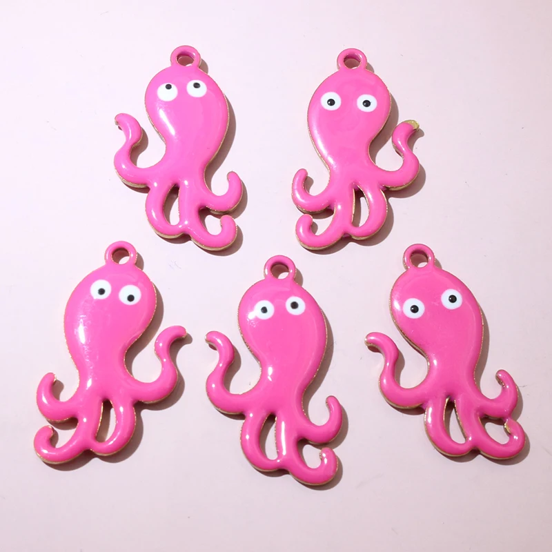 10pcs 28x15mm Enamel Octopus Charms Pendant Stainless Steel DIY Jewelry Making Accessories Findings for Necklace Earrings image 5
