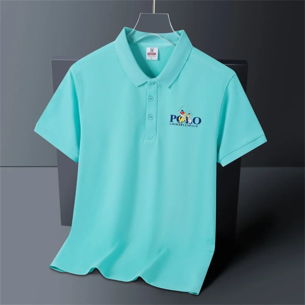 Summer high quality men's printed POLO shirt New high-end sports polo shirt quick drying breathable men's lapel T-shirt