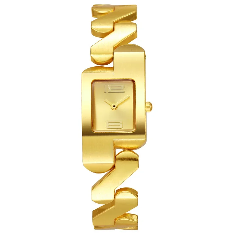 Fashionable, Classic and Retro Square Couple Quartz Bracelet Watch, Elegant, Light Luxury and Fashionable, Golden Classic Vintag
