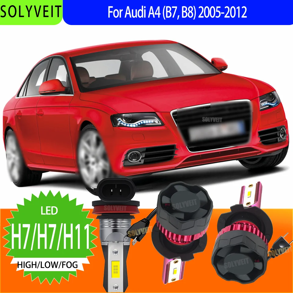 

Светодиодные лампы для фар и противотуманных фонарей с регулировкой 360 градусов для Audi A4 (B7, B8) 2005-2012 годов выпуска