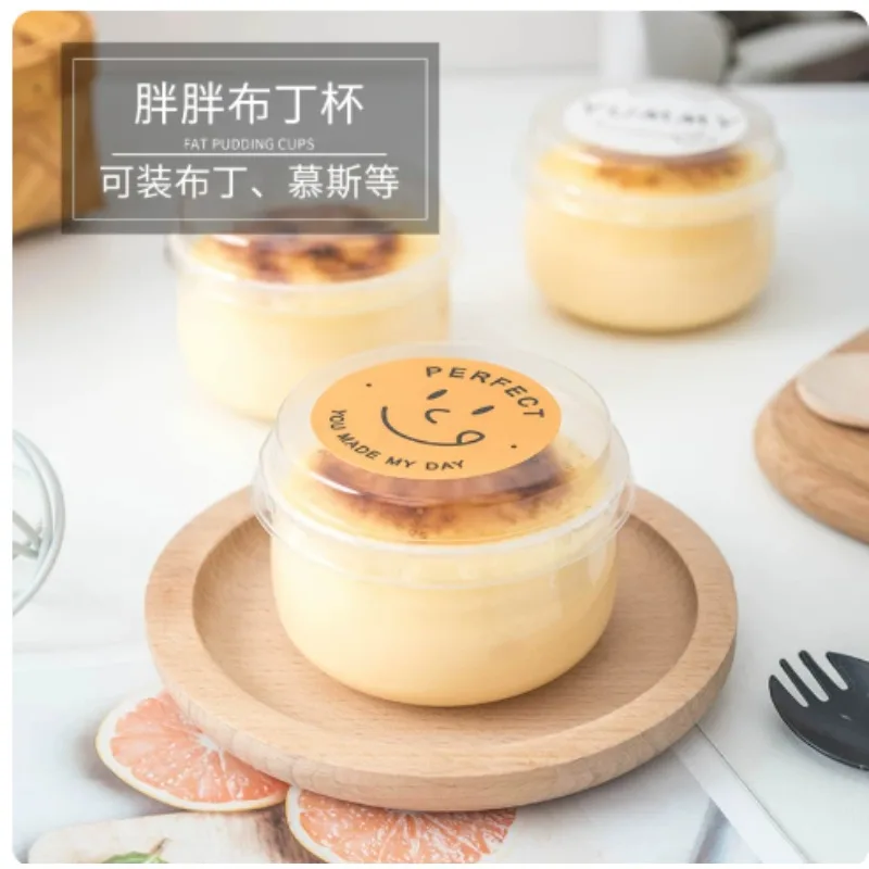 10 Sets Japanese Style Pudding Cups High Temperature Resistant Caramel Cake Condiment Food Containers