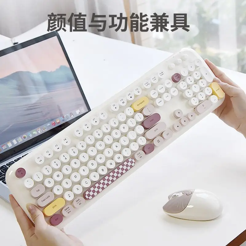 

Wireless Keyboard and Mouse Combo 2.4G Plug and Play Wireless Typewriter Keyboard and Mouse Set for Windows Desktop