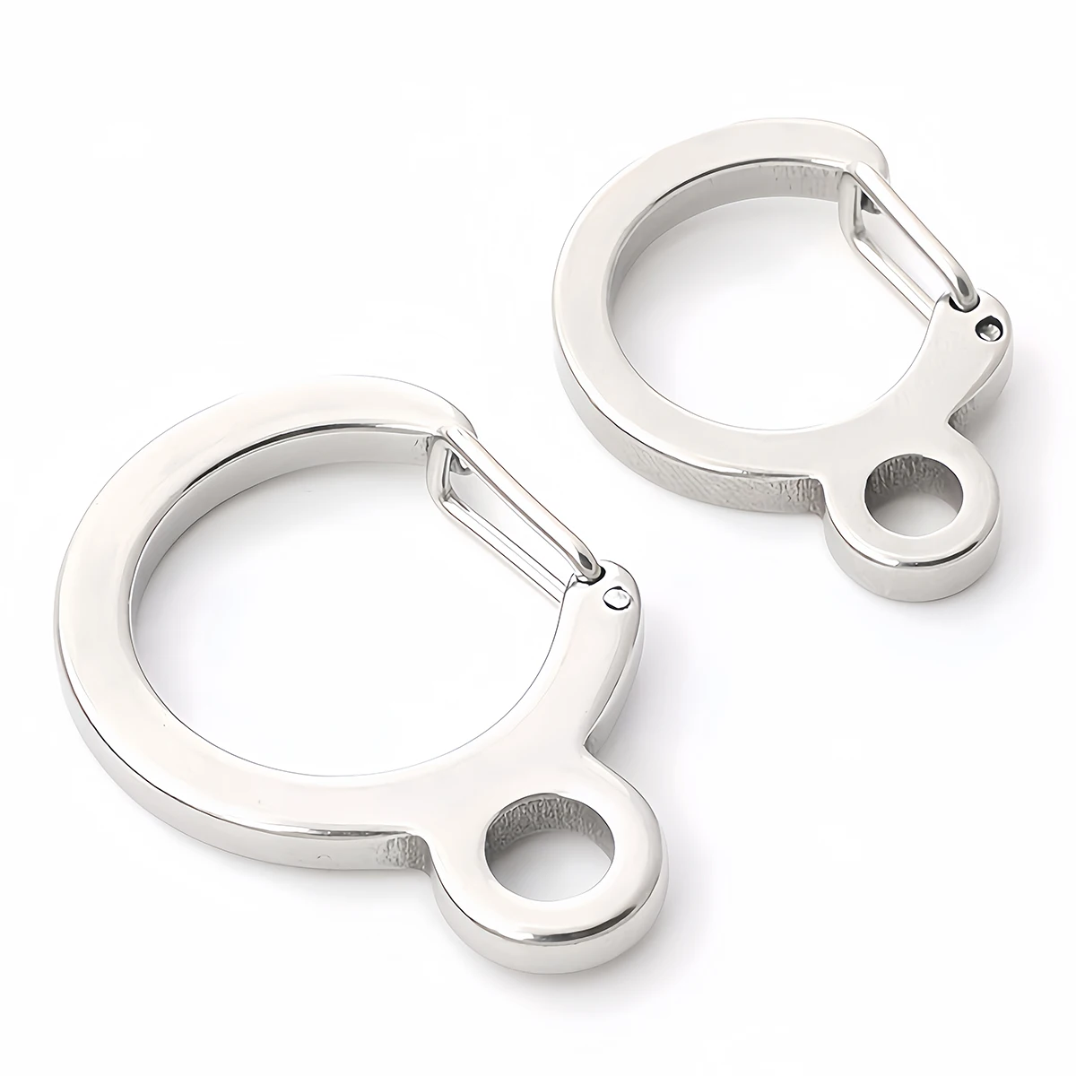 1/3Pcs Edelstahl Schlüssel Ring Frühling Snap Haken Schlüsselbund Anhänger Verschluss Outdoor Rucksack Taille Starke Lager Karabiner schnalle