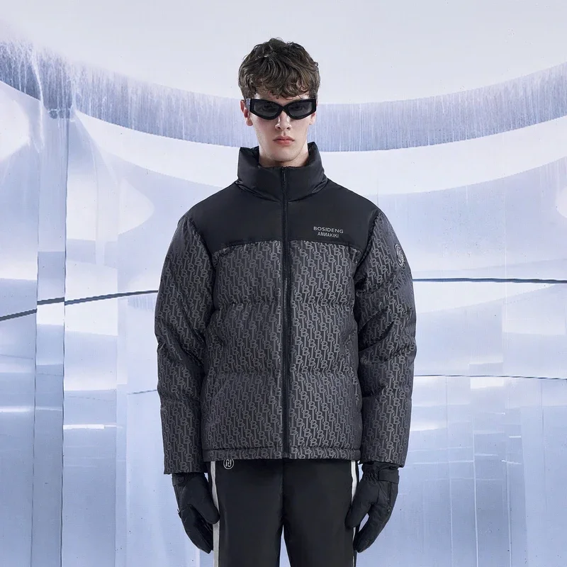 

Зимний пуховик BOSIDENG X ANNAKIKI для женщин и мужчин, куртка-пуховик, повседневная зимняя верхняя одежда, лоскутные модные городские куртки