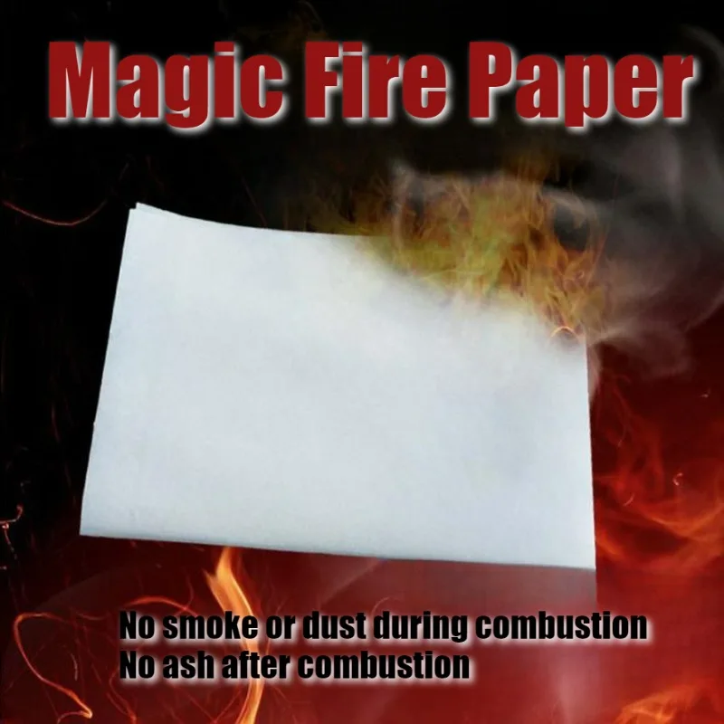 Carta magica Fantasma Tessuto magico Spettacolo teatrale Fiamma Carta senza fumo e senza polvere Commercio all'ingrosso, Accessori per bacchette Gadget per uomo