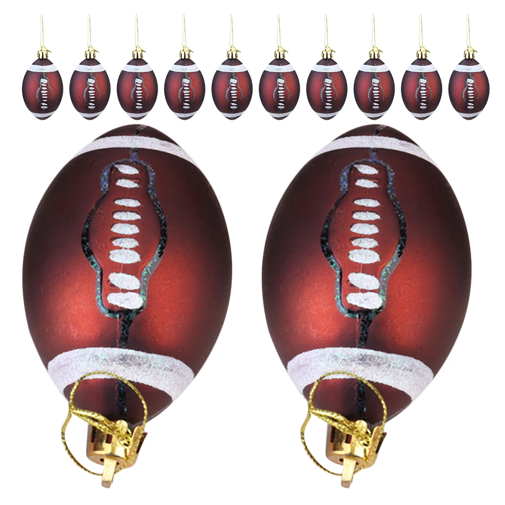 

Football Decorative Hanging Ornaments Accessories Brown Plastic Xmas Tree Decorations