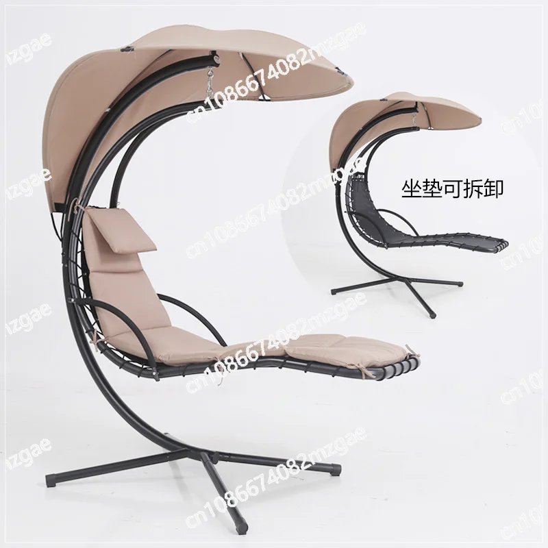 Outdoor wrought iron swing hanging chair leisure hammock rocking chair villa courtyard balcony adult bed villacourtyardfurniture
