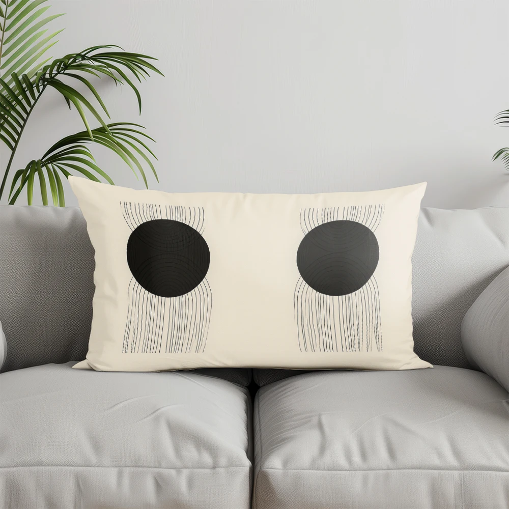 ديكور المنزل وسادة هندسية تجريدية حديثة مناسبة لغرفة النوم وغطاء وسادة السيارة وسادة خلفية مستطيلة