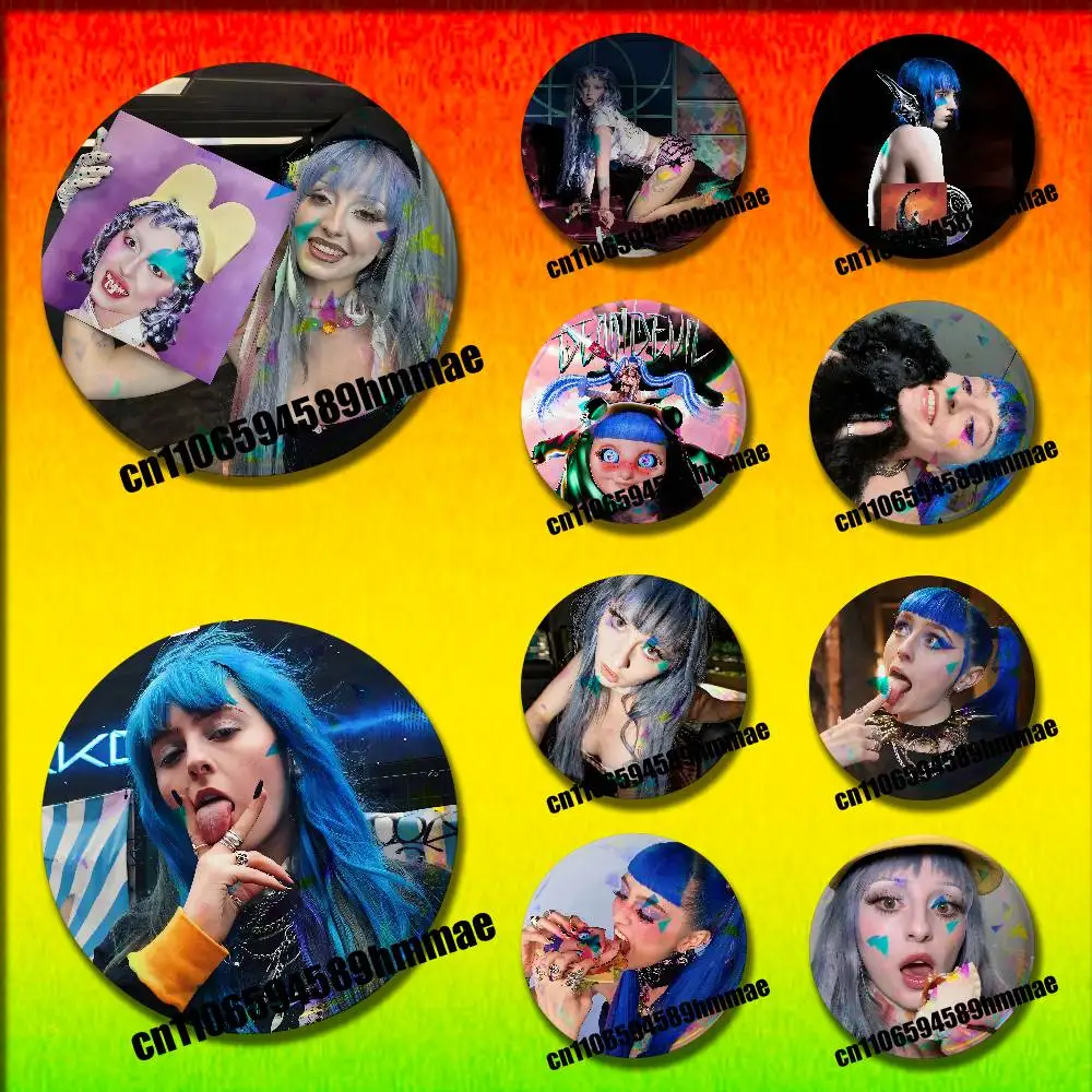 

For A-Ashnikko Smoochies Weedkiller Unlikeable Emblem Round Pins Insignia Badge Cover Ornament 75mm Cosplay Brooch Button