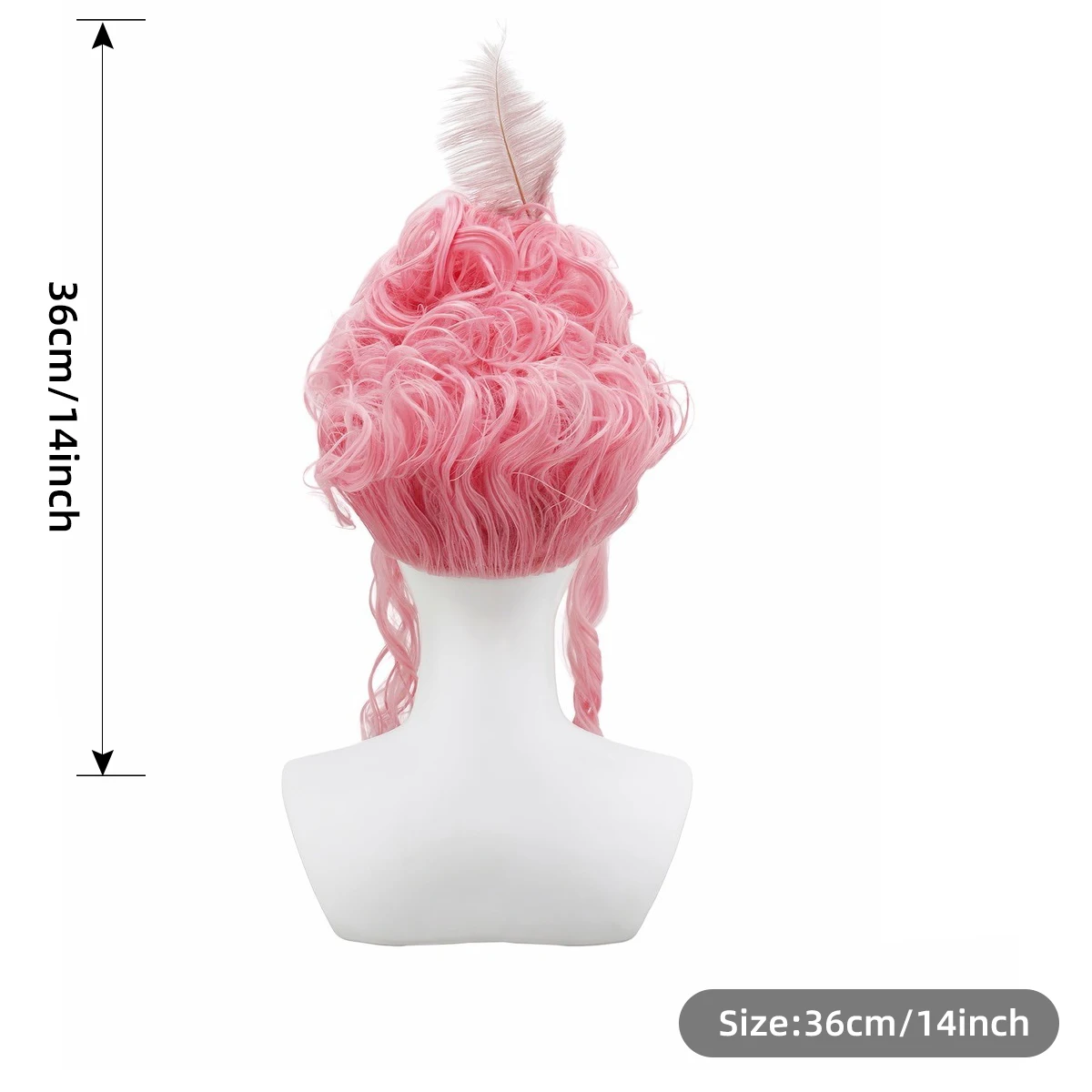 Pink Fluffy High-Top high quality Synthetic Wig | Queen's Hairstyle with Feather Flowers | Wig for Queen Cosplay