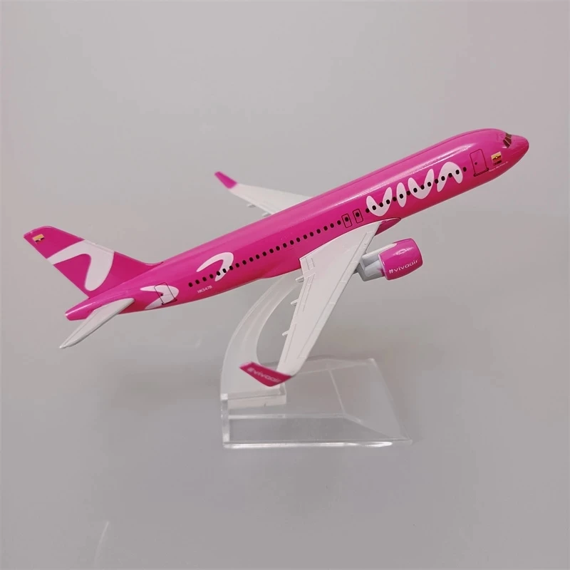 

16CM Model Plane Columbia Pink A320 Aircraft Simulation Kids Metal Alloy Finished Souvenir Collection Toy Decoration Gift