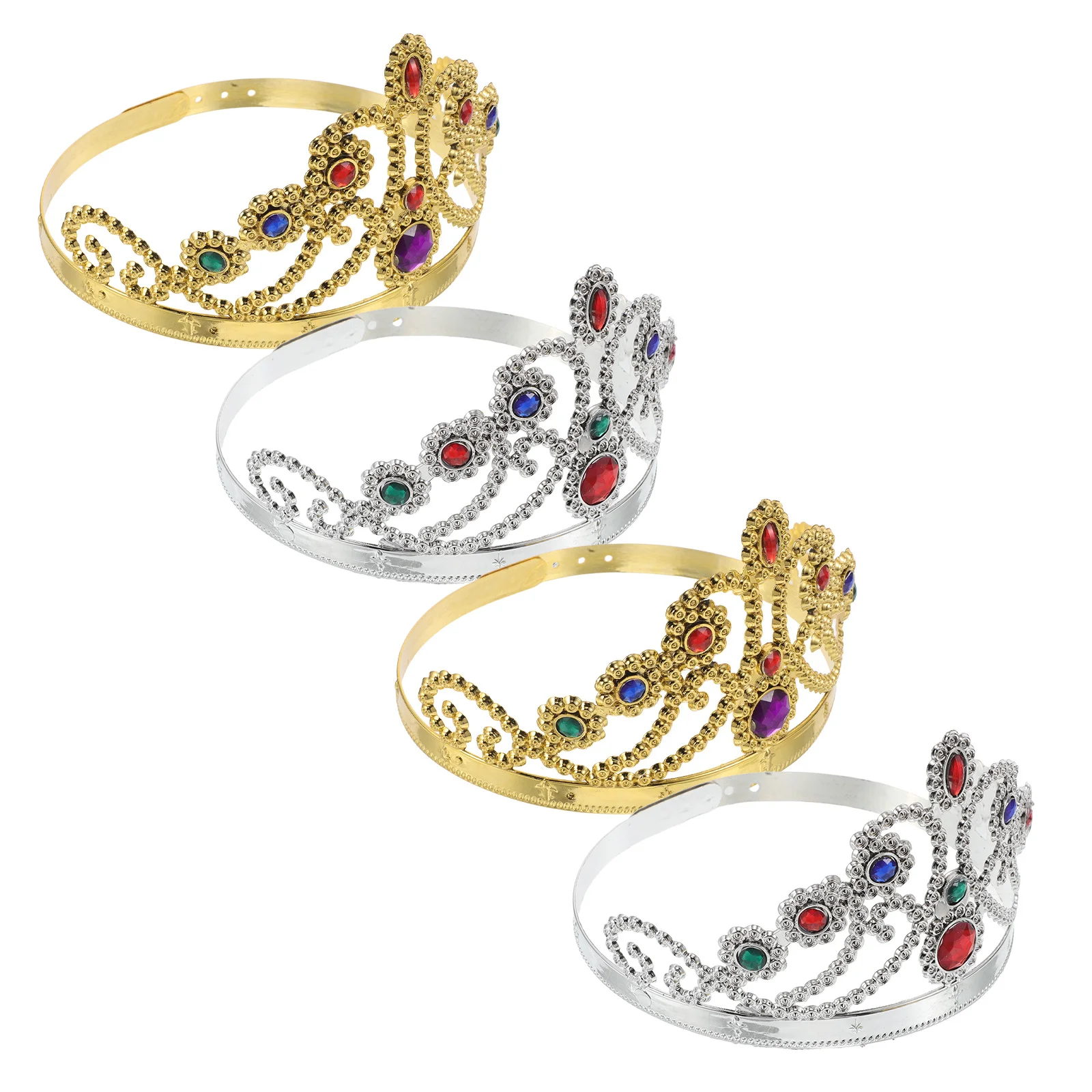 

4Pcs Regal King Crown Headpieces for Adults Kids Halloween Theater Performances Accessories Princess Costume Accessories Set