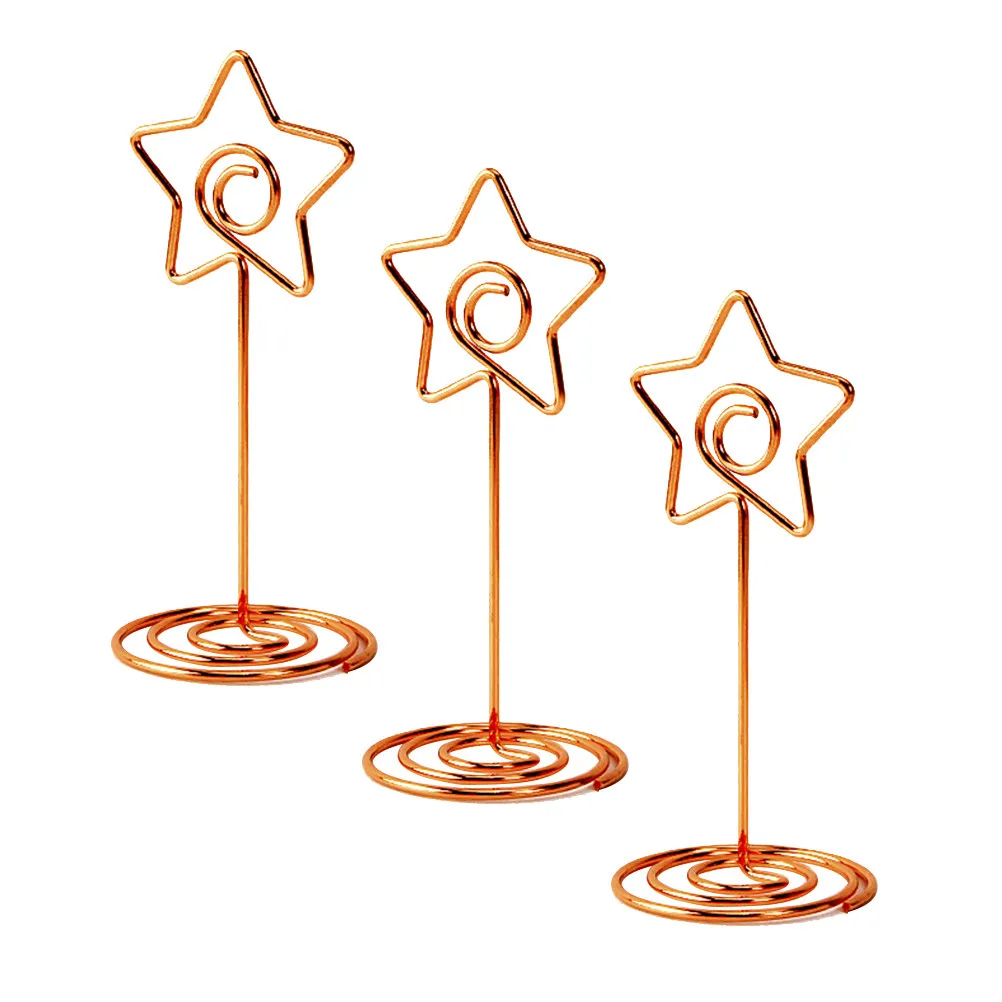 10Pcs Star-Shaped Memo Clips Rose Gold Desktop Note Clip Stand for Photos Cards Postcards Table Number Plates Home Office