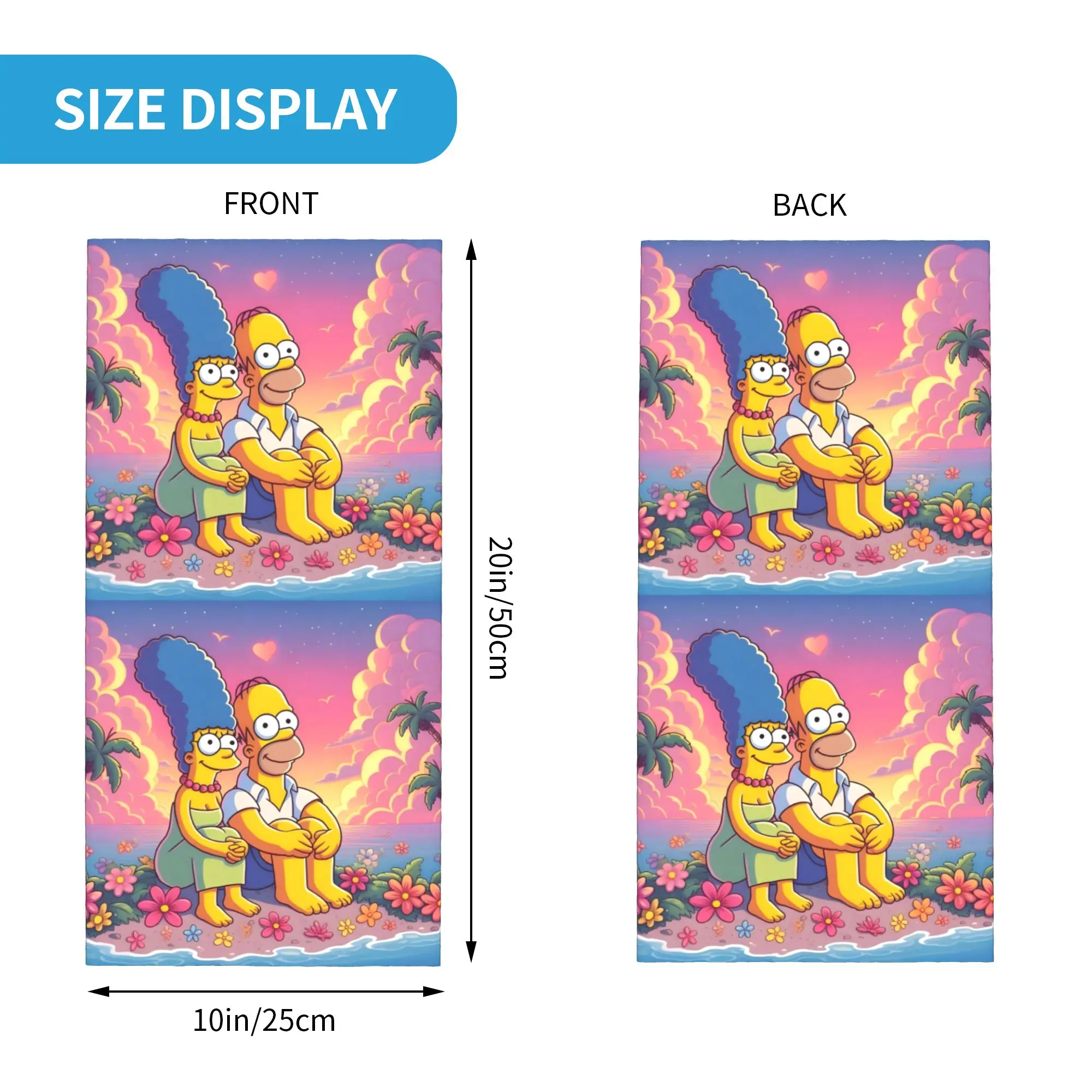Custom Animation The S-Simpsones-Anime Bandana Winter Neck Warmer Windproof Wrap Face Scarf for Ski Homer Marge Gaiter Headband