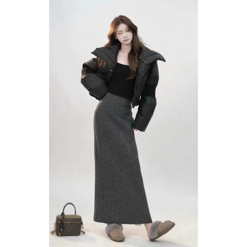 Modische und personalisierte Mantel-Daunenjacke für Damen im Winter, neue lässige kurze Daunen-Brotjacke im koreanischen Stil mit verdicktem Mantel