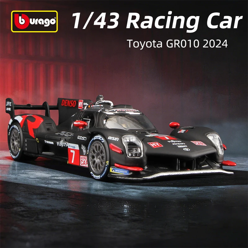 Bburago 1:43 Toyota GR010 Hybrid 2024 7# Alloy Car Model Diecast