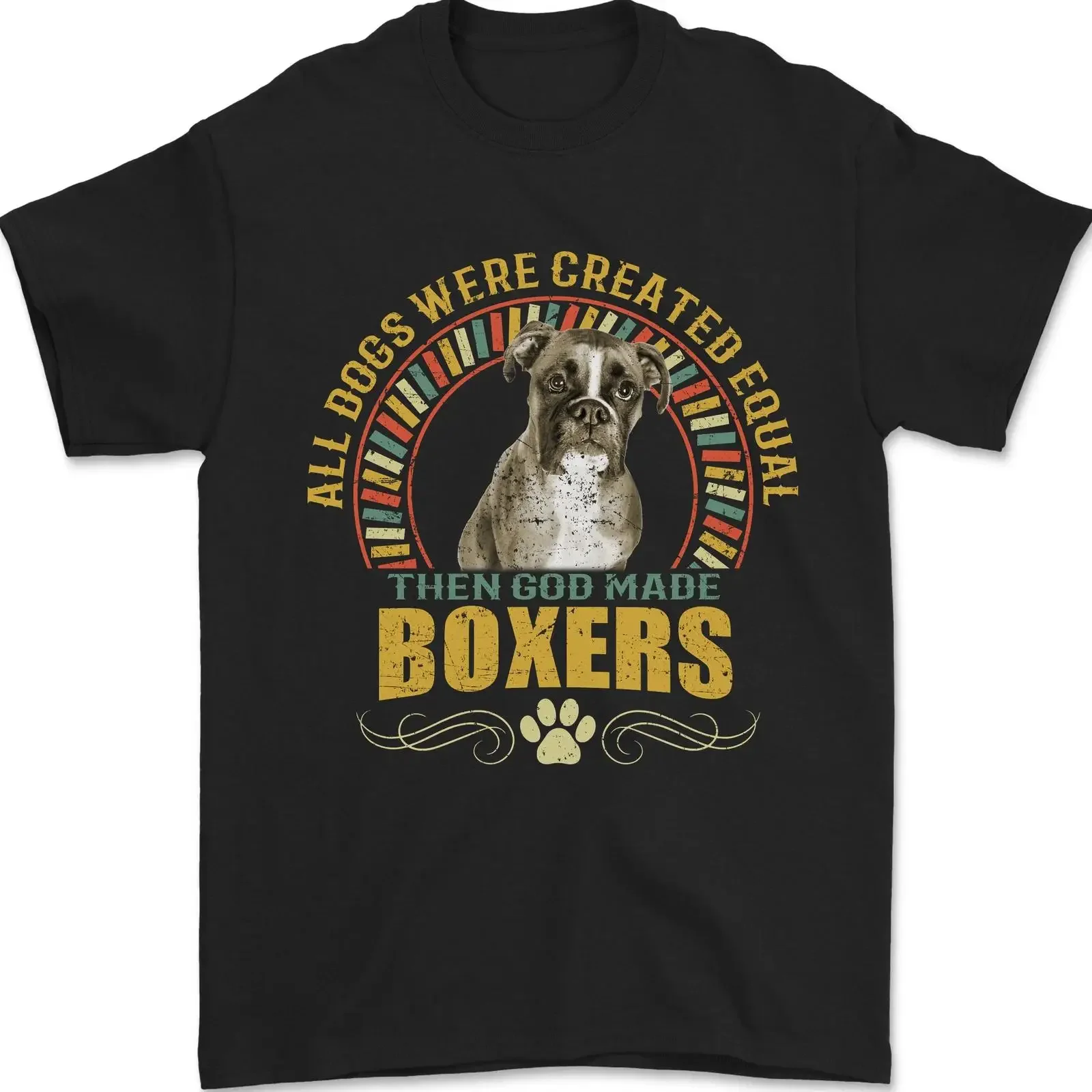 A Boxer Dog Men's T Shirt 100 Cotton vintage Washed fashion homme Stylish Stretched Breathable streetwear Casual Comfortable