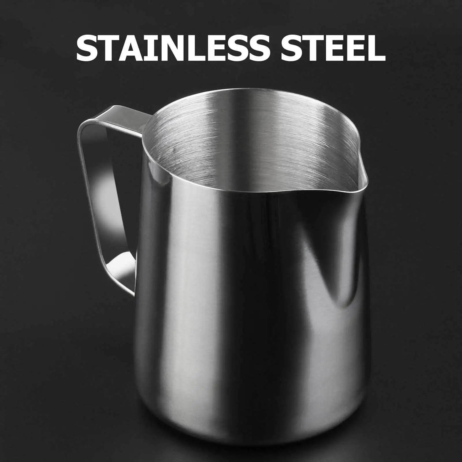 

1Pcs 200Ml Silver Milk Frothing Pitcher Stainless Steel Latte Art Cup Heat Resistant Crash Proof Coffee Container for Home