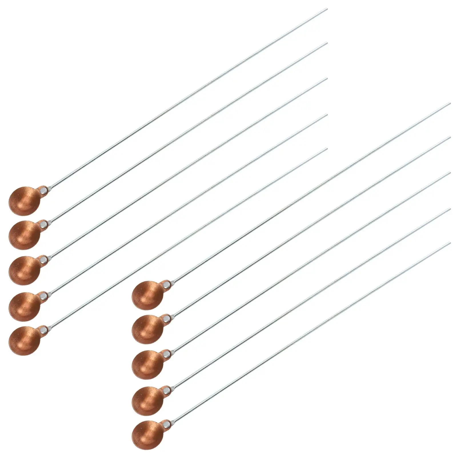 

10 Pcs Burning Spoon Copper Iron Material High Temperature Resistant Chemical Experiment Tool Long Handle