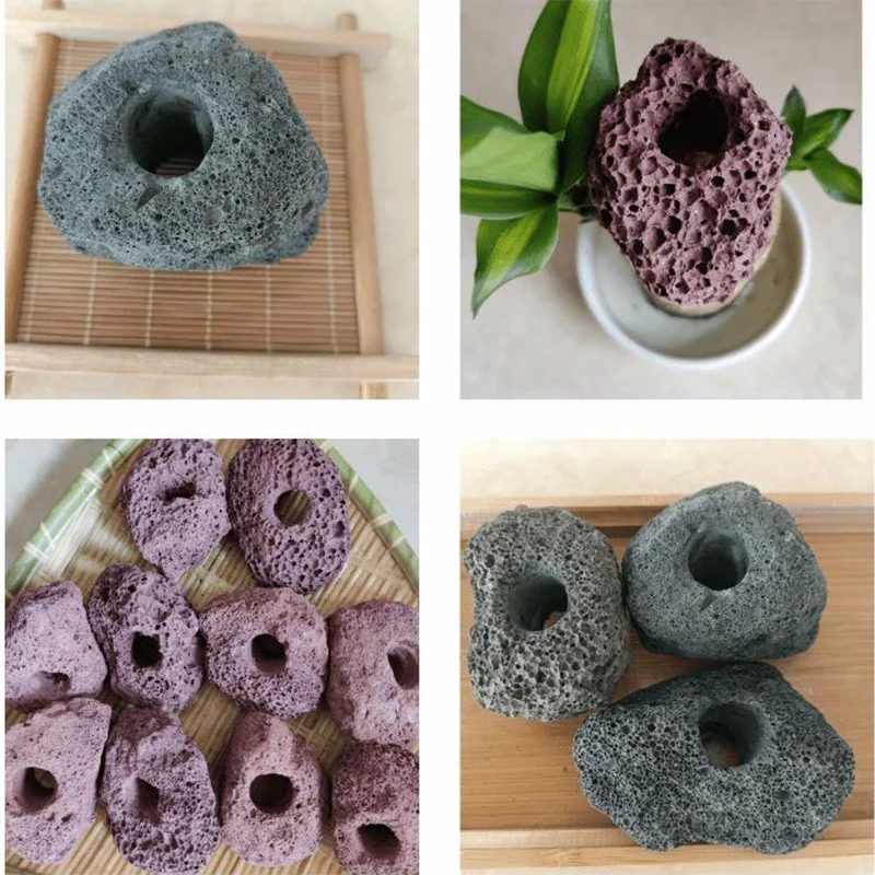 Decoración de acuario volcánico, maceta de fijación de plantas de pecera, taza de plantación en maceta, accesorios de Acuario, filtro negro