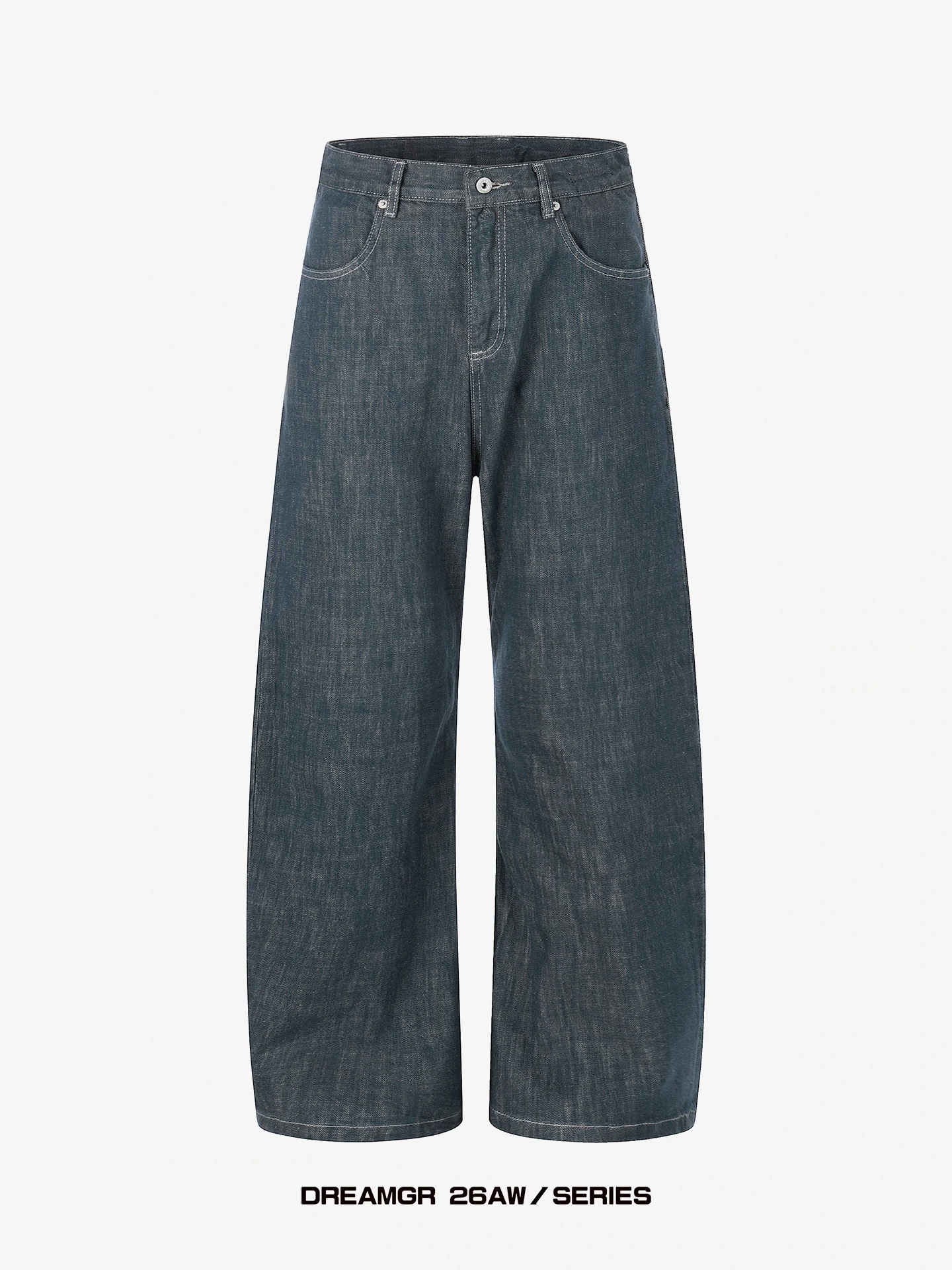 Calça Jeans Unissex Verde Lago Original de Corte Reto e Ajuste Solto, Durável e Não Desbotável, Modelo Bend Knife para Uso Ca...