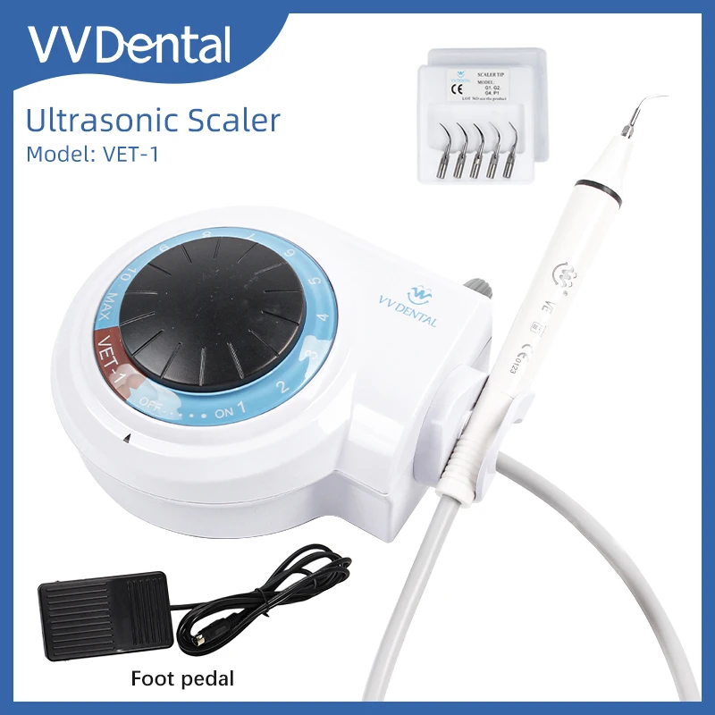 VVDental Ultrasonic Dental Scaler To Remove Tooth Calculus Smoke Stains Teeth Whitening Cleaner With 5 Tips Dentists Equipment