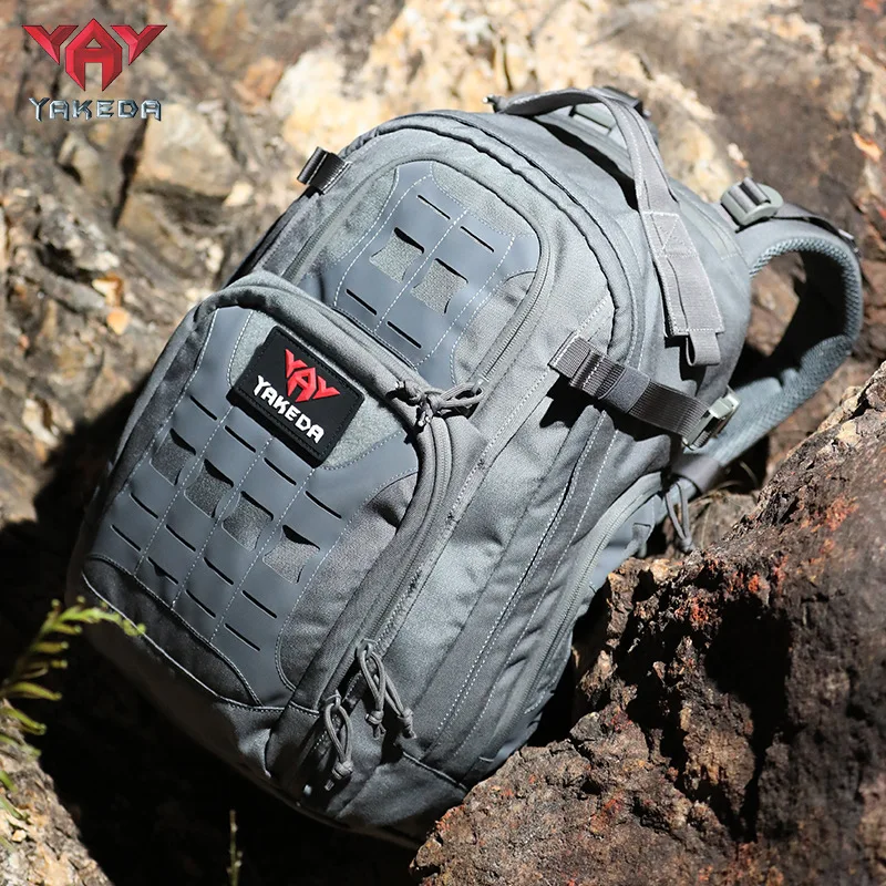 YAKEDA Large Capacity Tactical Backpack Outdoor Hiking and Traveling Backpack Waterproof Sports Rucksack