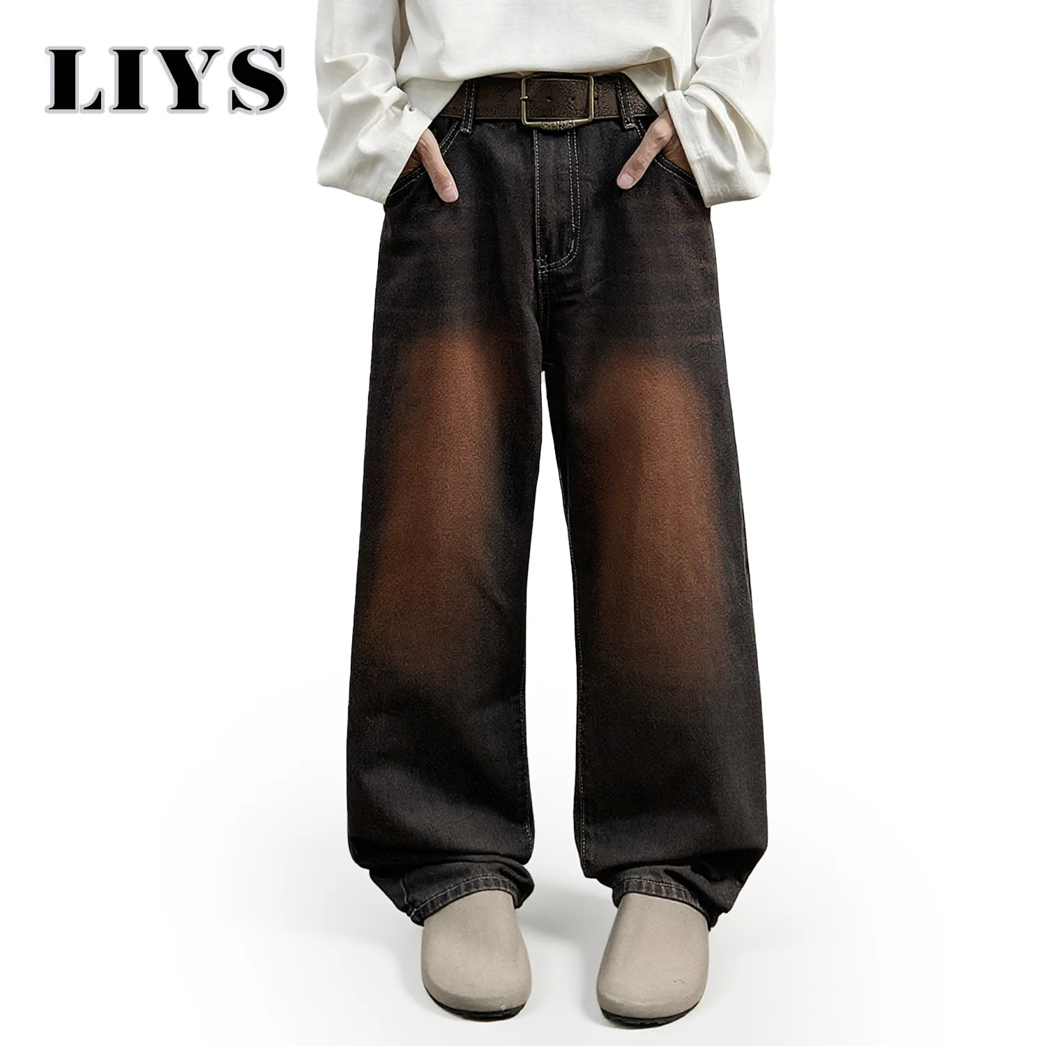 

2025 Autumn American Retro Baggy Purple Jeans Men Full Length Straight Deinm Pants Y2K Loose Woman Jeans Pants Couples Dress