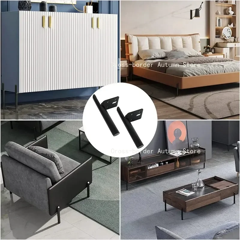 4pcs Chair Base Custom Made Matt Black Textural Furniture Accessories For Cabinet Stylish Metal Iron Sofa Stands  15cm 20cm